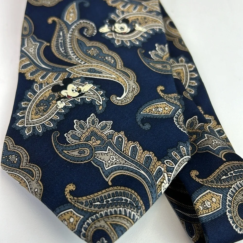 Mickey & Co. Disney Silk Paisley Blue Mickey Mouse Neck Tie